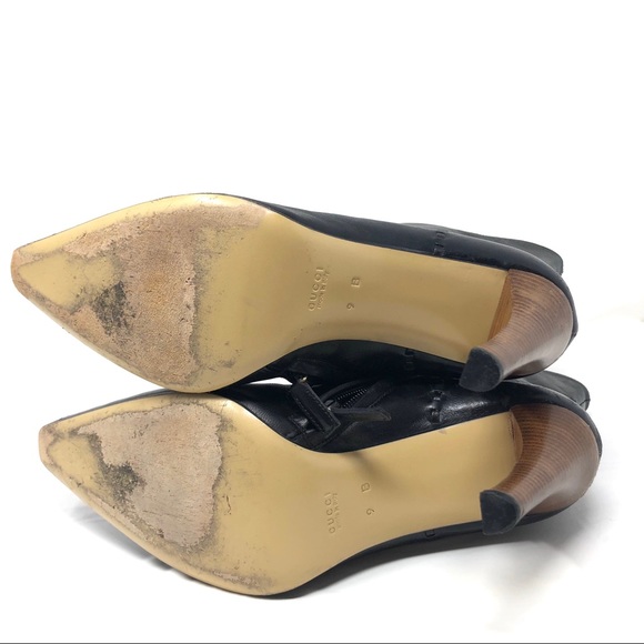 GUCCI black leather booties, made Italy, size 9 - Picture 12 of 15